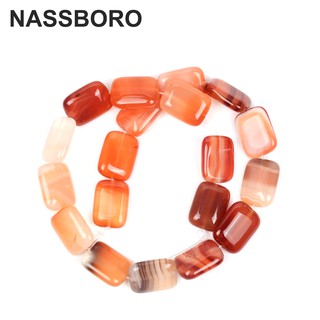 Chuỗi hạt đá mã não tự nhiên hình chữ nhật 13X18mm