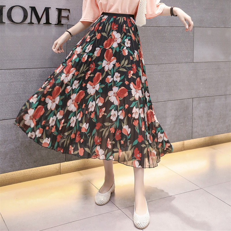 Chân Váy Xếp Ly In Hoa VD0042 | BigBuy360 - bigbuy360.vn