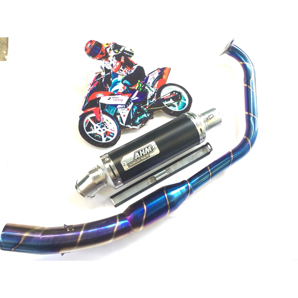 Pô AHM ĐEN cả cổ bầu hơi titan exciter, winer, sonic, raider, satria, gsx, TFX,R15,...