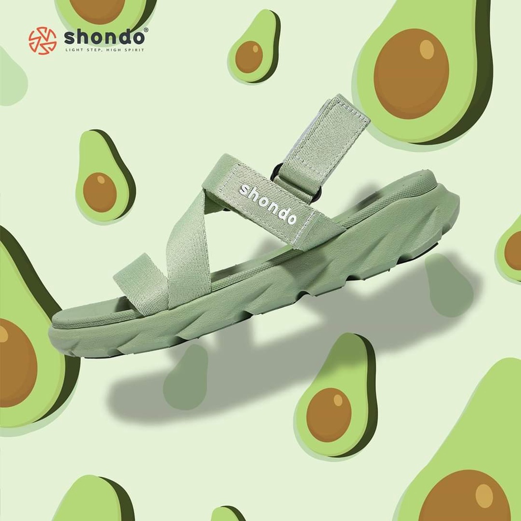 Giày sandal shondo F6 sport xanh bơ full F6S007