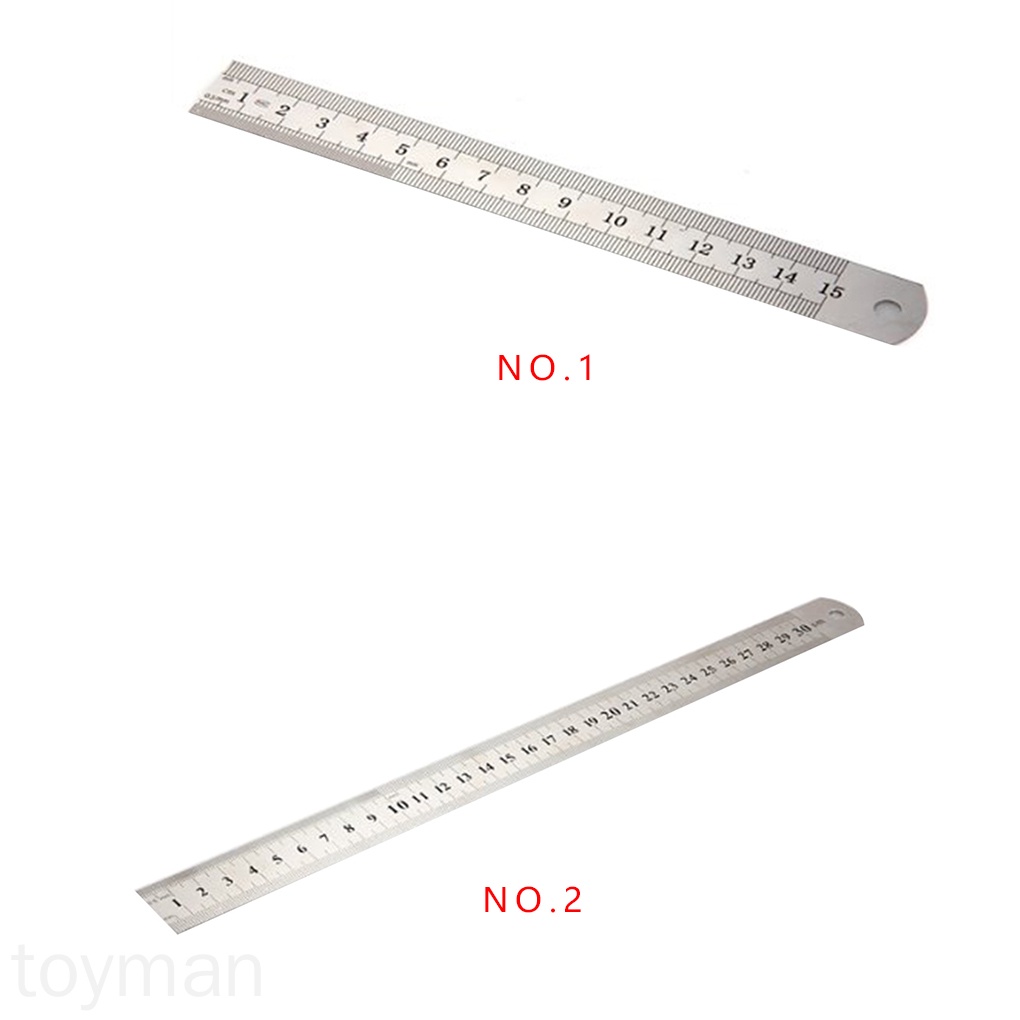 Thước đo hai mặt dài 15cm / 30cm bằng thép không gỉ cho học sinh/ nhân viên văn phòng