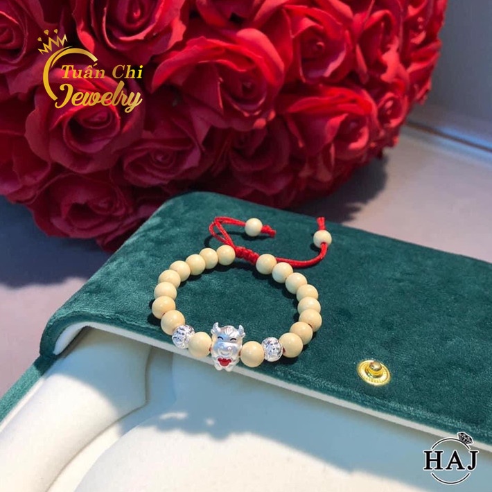Vòng Dâu TằmTẶNG HẠT+DÂY Vòng Hạt Dâu Chuẩn, Kết Hợp Con Giáp Trâu Bạc Xi Vàng Sang Trọng Cho Bé