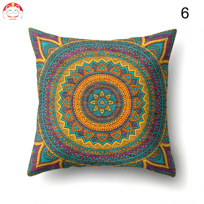 Vỏ Gối Vuông 45x45cm Hoa Văn Phong Cách Bohemian