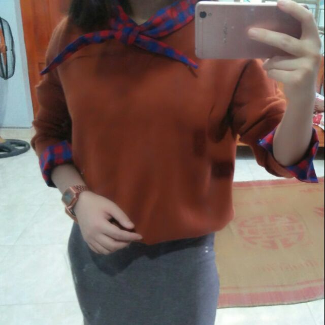 áo len Hàn cổ nơ cực xinh