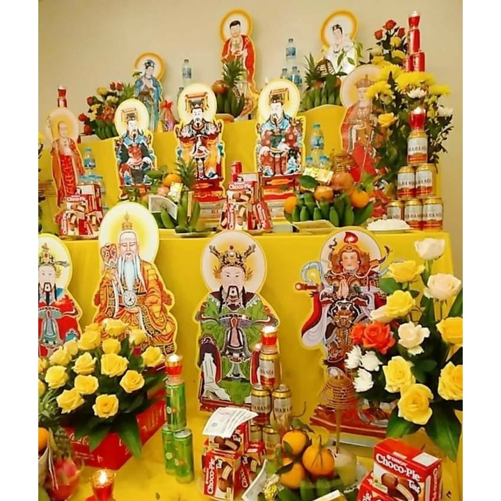 Bộ tranh cúng 15 bức ép plastic 40cm - 60cm