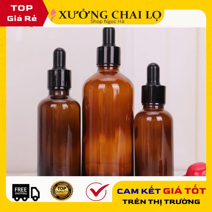 Lọ Chiết Serum ❤ GIÁ RẺ NHẤT ❤ [30ml] Chai lọ đựng tinh dầu bóp giọt khoen đen chiết mỹ phẩm , phụ kiện du lịch