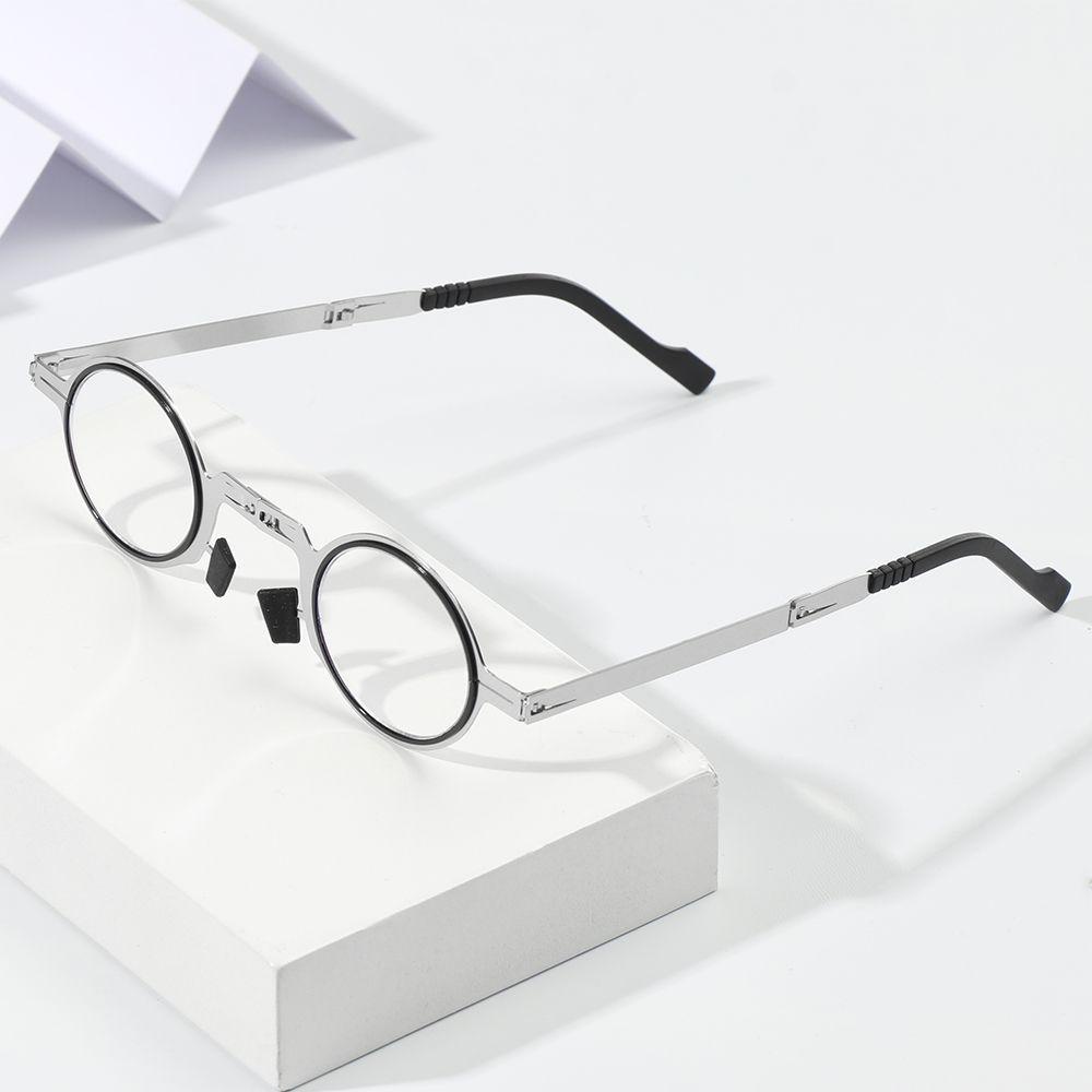 Kính Đọc Sách Gọng Kim Loại Siêu Mỏng Nhẹ Chống Ánh Sáng Xanh Kèm Hộp Đựng Ốp