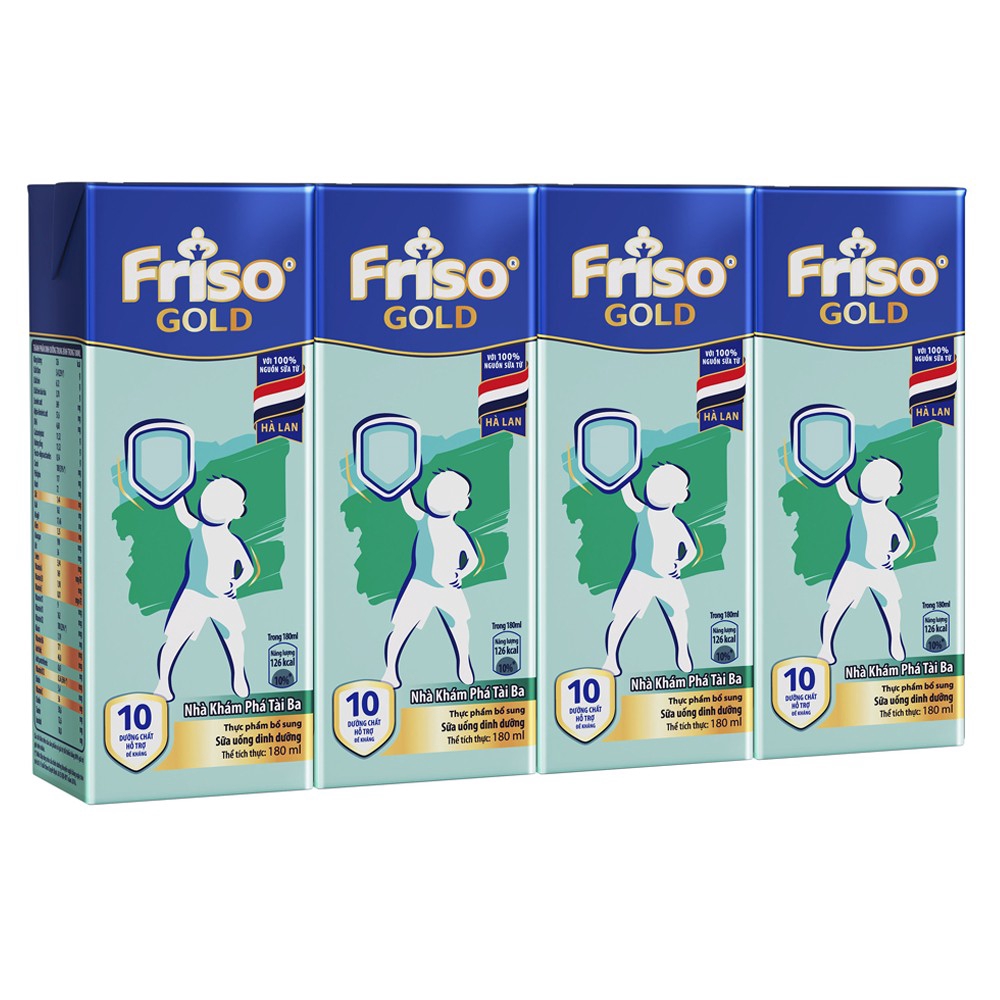 Lốc 4 Hộp Sữa Bột Pha Sẵn Friso Gold (4 x 180ml)