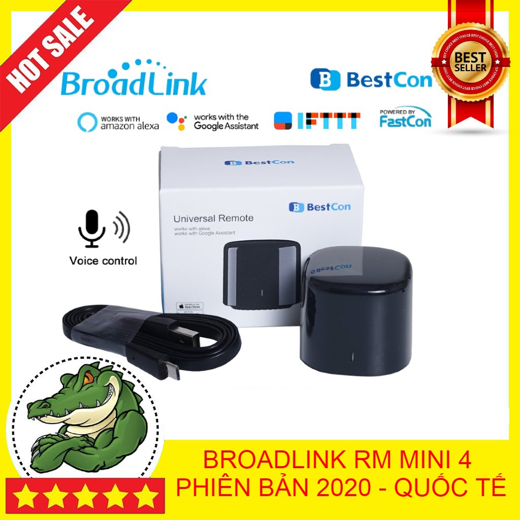 Bộ điều khiển hồng ngoại Broadlink Rm Mini 4 - RM4C phiên bản 2020 - bản quốc tế - điều khiển tivi, điều hòa, quạt,...