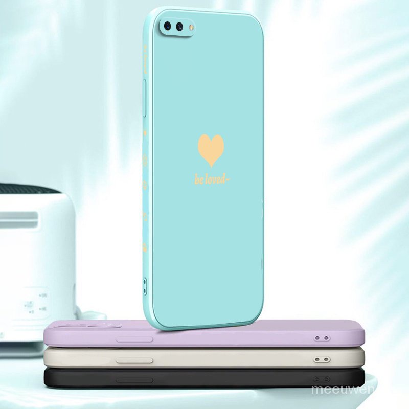 Ốp Điện Thoại Silicon Hình Vuông Họa Tiết Trái Tim Cho OPPO A3s Realme C1 A12E A54 Reno 2F Reno 7 Reno 7 PRO Reno 7Z