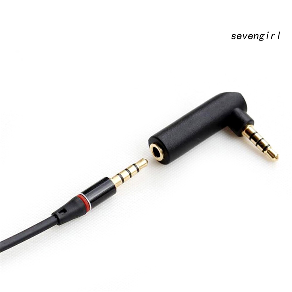 Đầu Nối Dài Tai Nghe Chuyển Đổi Âm Thanh 4 Cực 3.5mm 90 Độ
