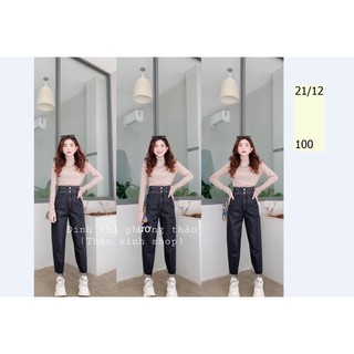 🌀Baggy Jeans Lưng Cao 2 Nút Xỏ Dây