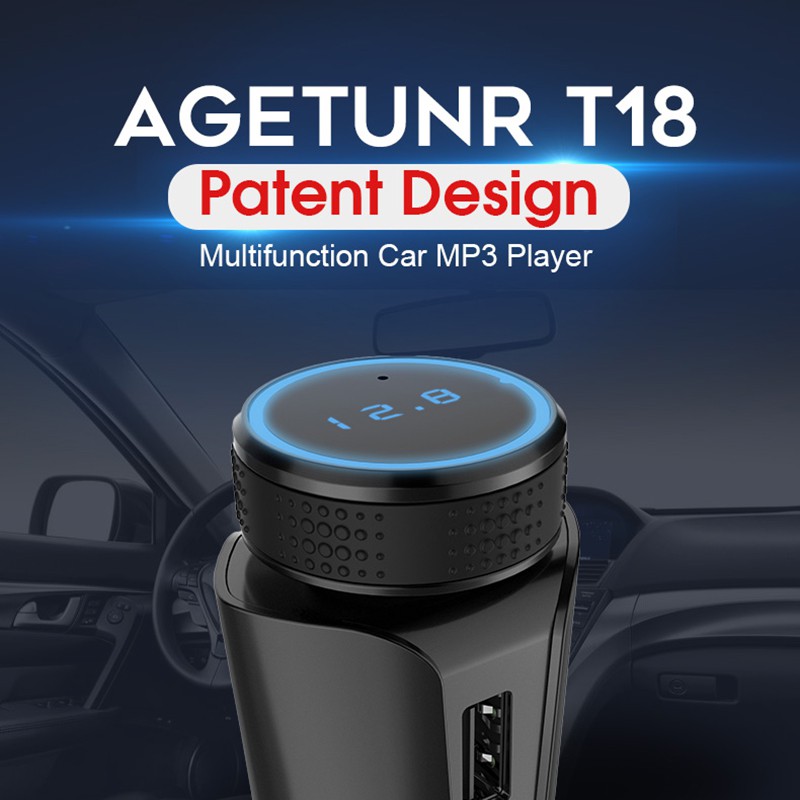 IN STOCK T18 Car Bluetooth Mp3 Player Bluetooth FM Transmitter Car Kit TF Card Music Format Car Smart Charger