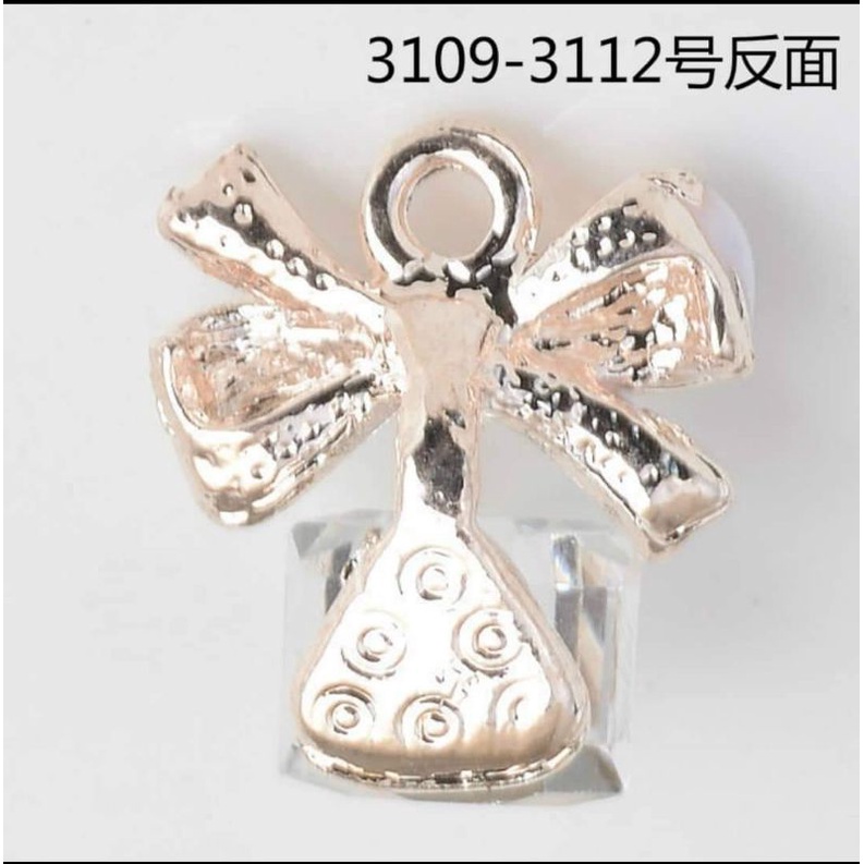 (1 cái)Center Kim loại hình cái nơ mạ vàng 12*14mm, nguyên liệu làm trâm cài tóc cổ trang, nguyên liệu diy