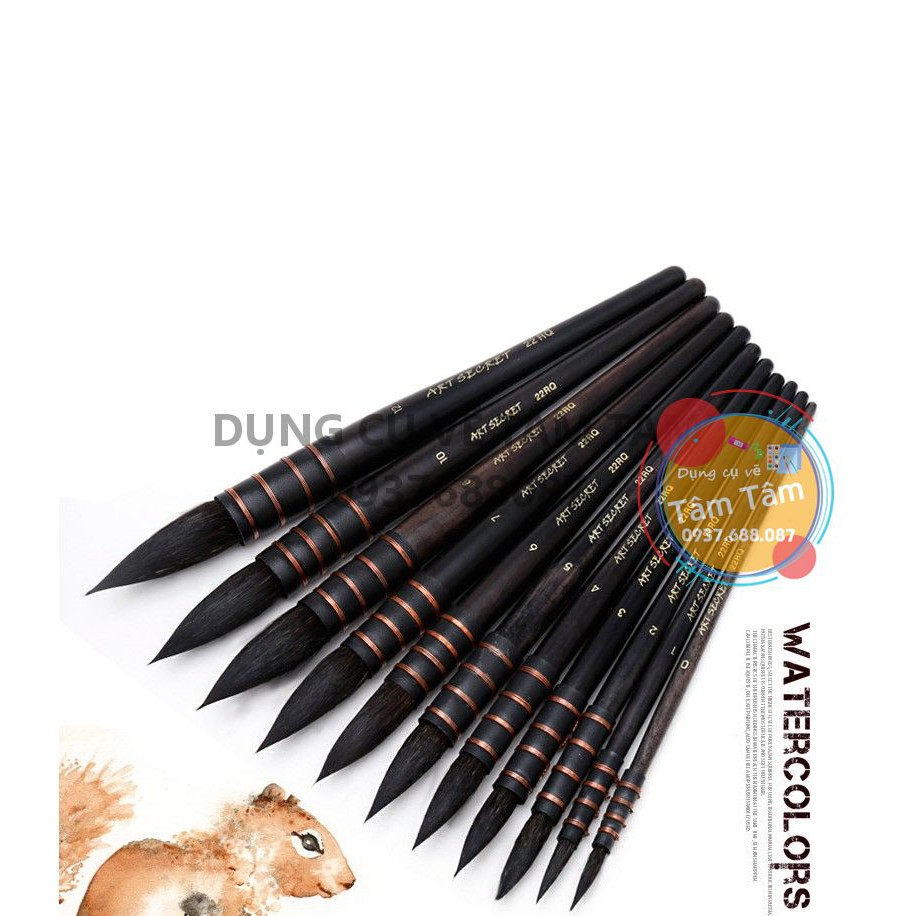 [ TÂM TÂM ]-Cọ mop Art Secret 22RQ, Cọ mop dòng họa sĩ (phần 2) size 7 đến size 12-