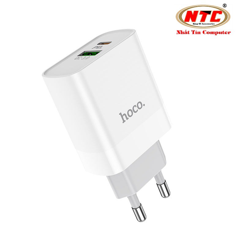 Cốc sạc 2 cổng Hoco C80A USB QC3.0 và Type-C PD20W  - Hàng chính hãng