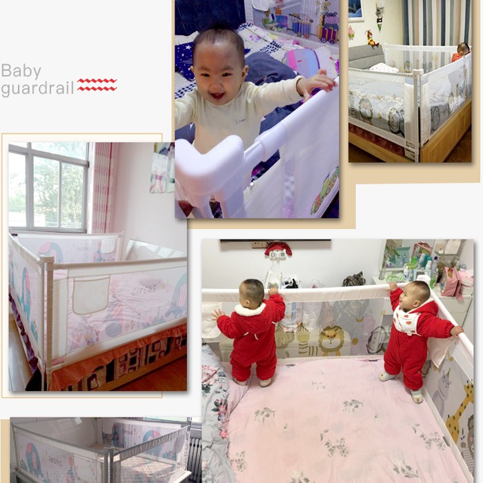 Thanh chắn giường điều chỉnh độ cao Baby Number cao cấp cho bé