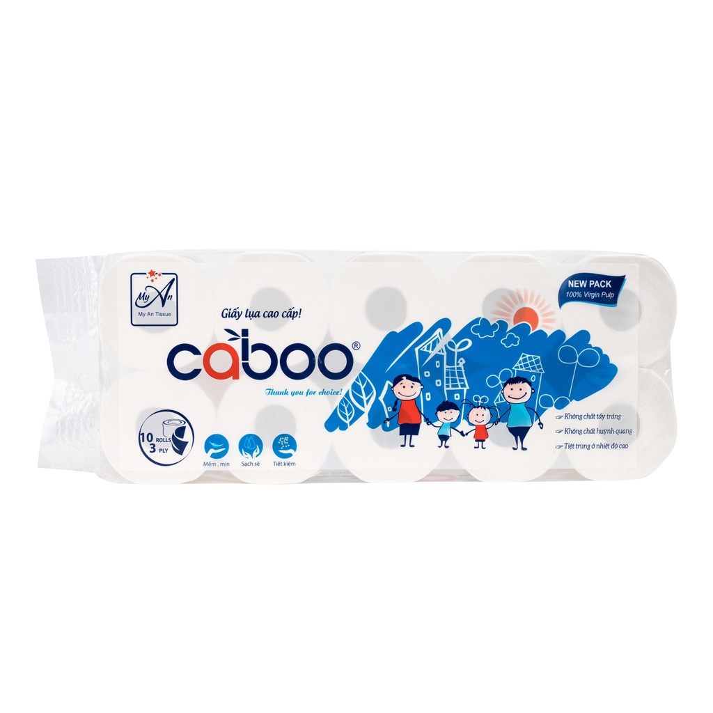 CaBoo giấy vệ sinh siêu dai 4 lớp 10 cuộn