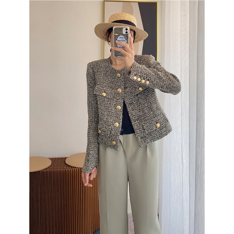 Áo dạ ngắn nữ tweed Hàn Quốc ADN004