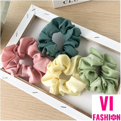 Scrunchies ,Dây buộc tóc, Cột tóc Vải Trơn Nhiều Màu