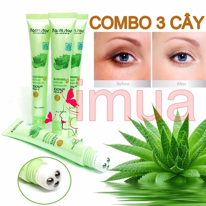 Combo 3 thanh lăn giảm thâm quầng mắt nha đam