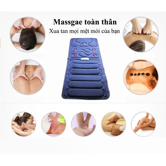 Nệm (đệm) massage toàn thân đèn hồng ngoại cao cấp JB-618A Nệm massage toàn thân có hồng ngoại lưu thông khí huyết