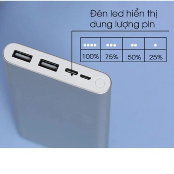 GIÁ HỦY DIỆT, CHÍNH HÃNG Sạc dự phòng Xiaomi gen 3  (cổng type c) in/out sạc nhanh 18w bảo hành 6 thánG