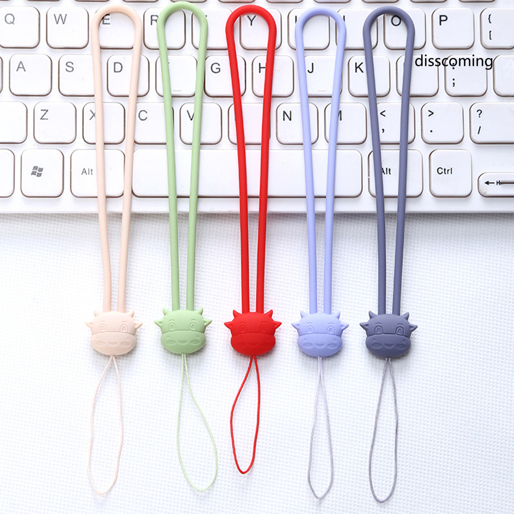 Dây Treo Điện Thoại Hình Đầu Bò Hoạt Hình Bằng Silicon