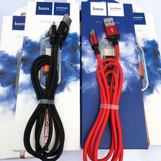 [Dây Cáp] Cáp Sạc Type-C Hoco X14 Dây Dù Siêu Bền Loại 1M, 2M Chất Lượng Cao BH 6 tháng