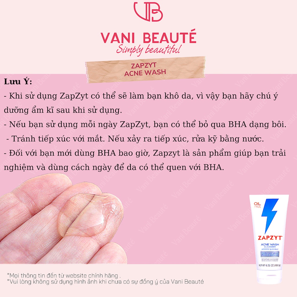 Sữa rửa mặt và Gel giảm dành cho da dầu mụn ZAPZYT Ance Wash 177g