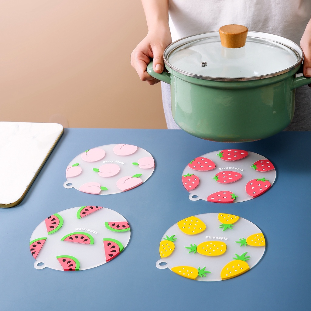 Cartoon Fruit Insulation Sheets Kitchen Appliances Silicone Burners Anti-scalding
