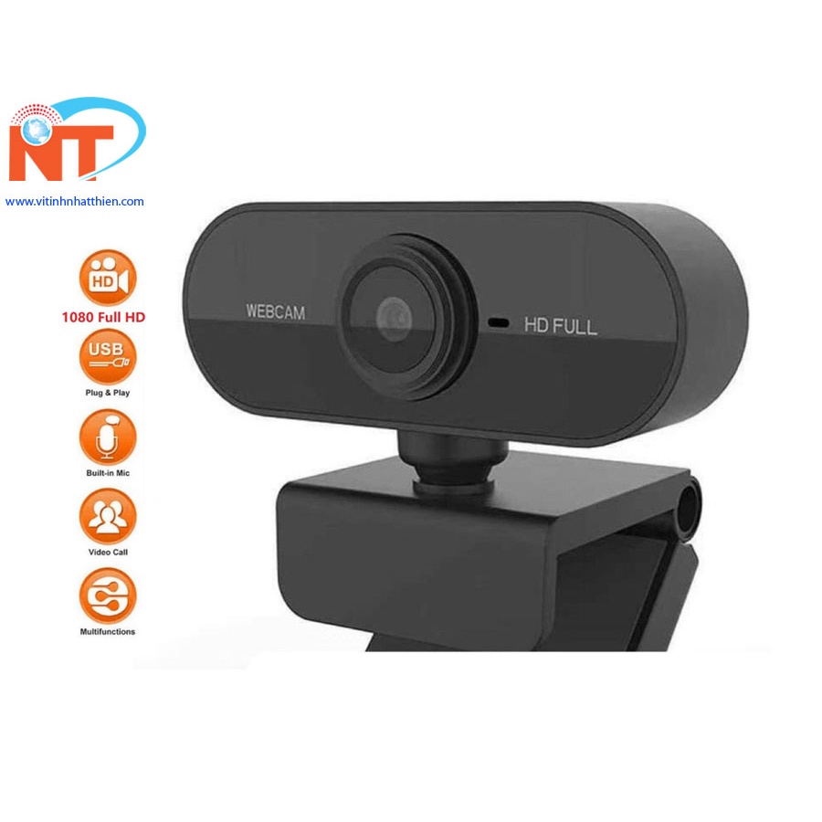 Webcam chân kẹp Full HD 1080P, tích hợp micro, phù hợp cho học sinh học Online