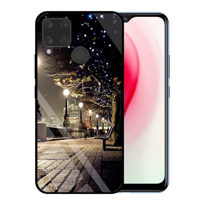 &quot;Ốp lưng Realme C15 &quot; Mặt kính 3D sang trọng_Không Nhòe, Không Phai Hình ( Tim shop )