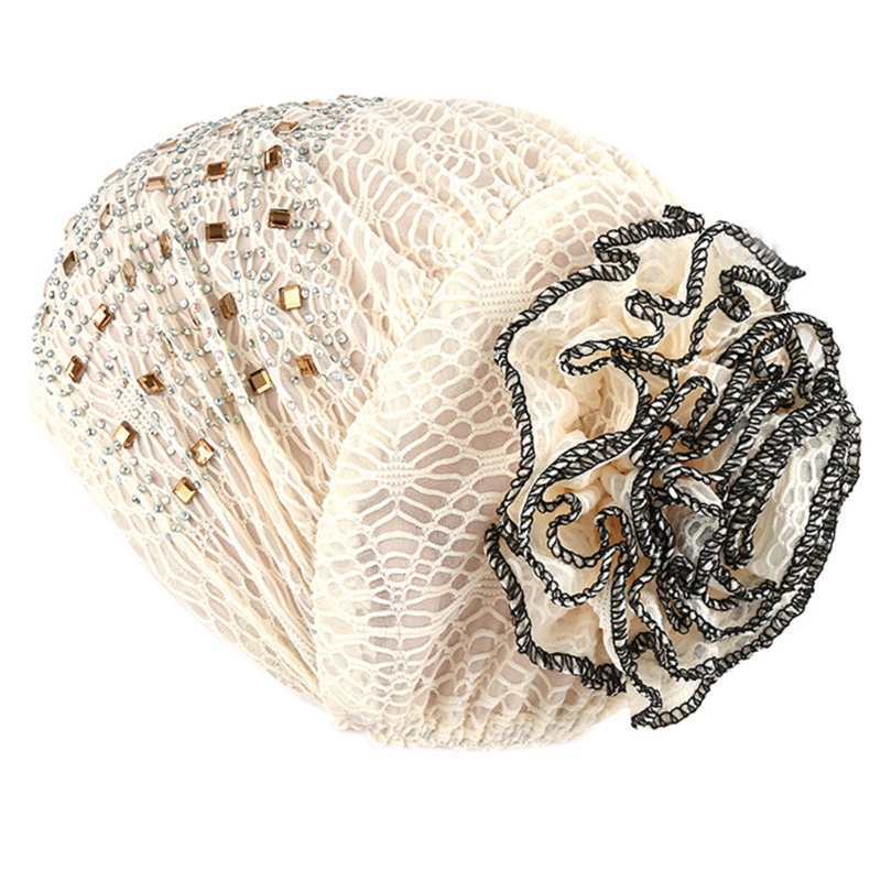 Mũ Trùm Đầu Co Giãn Đính Đá Thời Trang Cho Nữ