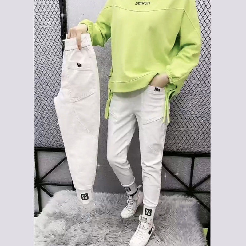 Quần dài dáng rộng cạp cao thời trang mùa xuân và mùa hè nhiều màu tùy chọn cho nữ