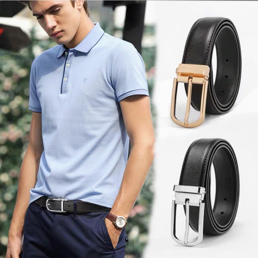 Thắt Lưng Nam Da Bò Thật Nguyên Miếng,Dây Lưng Nam Cao Cấp Mặt Khóa Kim KM001 Phong Cách Thời Trang Hàn Quốc Sành Điệu