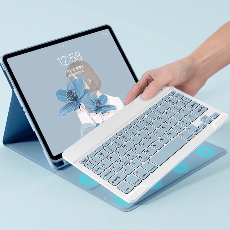 Ốp Máy Tính Bảng Nam Châm Kèm Bàn Phím Không Dây 2022 Cho iPad Air 4 3 2 1 Case 10.2 7th 8th iPad Pro 11 10.5 Air 3 2017