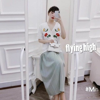 Sét áo kèm chân váy dập ly