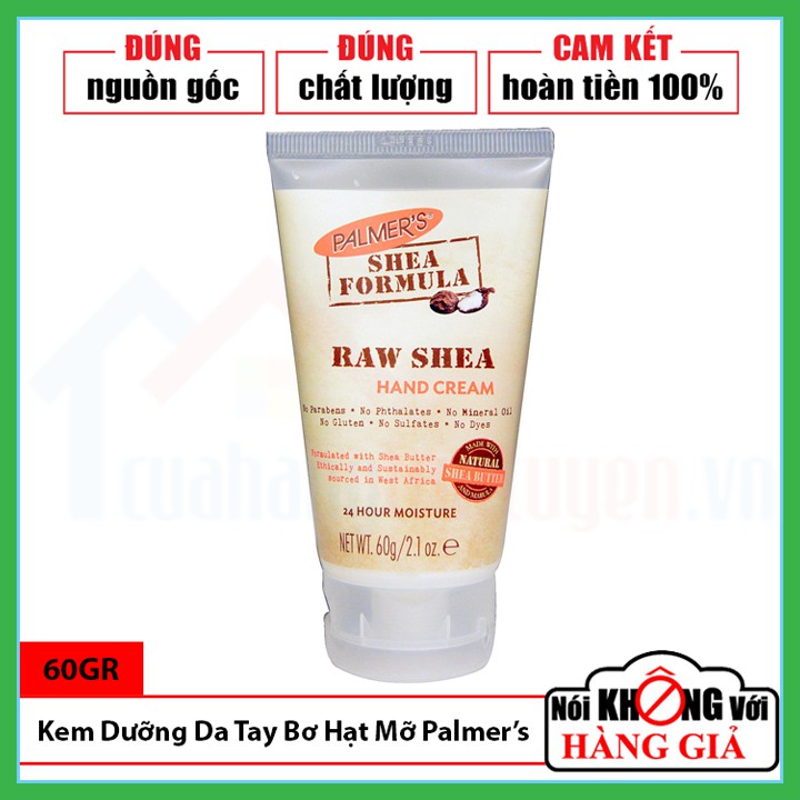 [ CHĂM SÓC DA TAY CHÍNH HÃNG MỸ] Kem Dưỡng Da Tay Giữ Ẩm Bơ Hạt Mỡ Palmer’s Raw Shea Hand Cream Tuýp 60Gr