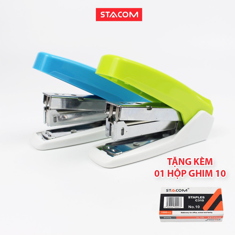 [Mua 1 tặng 1] Bấm kim 10 thân nhựa 16 tờ  STACOM/C117 tặng kèm hộp kim số 10