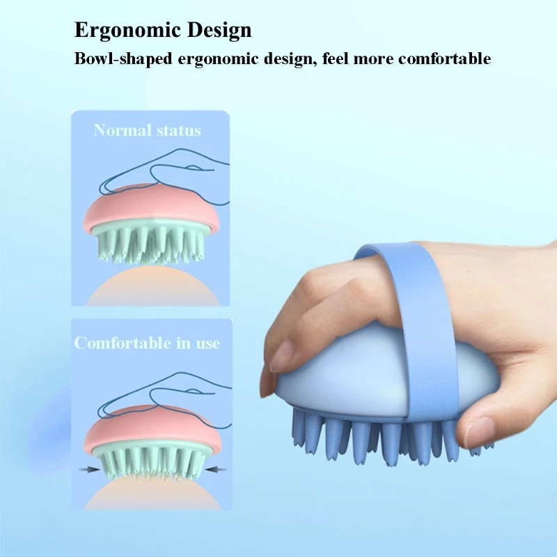 Bàn chải silicone mềm mát xa da đầu đa năng chống gàu