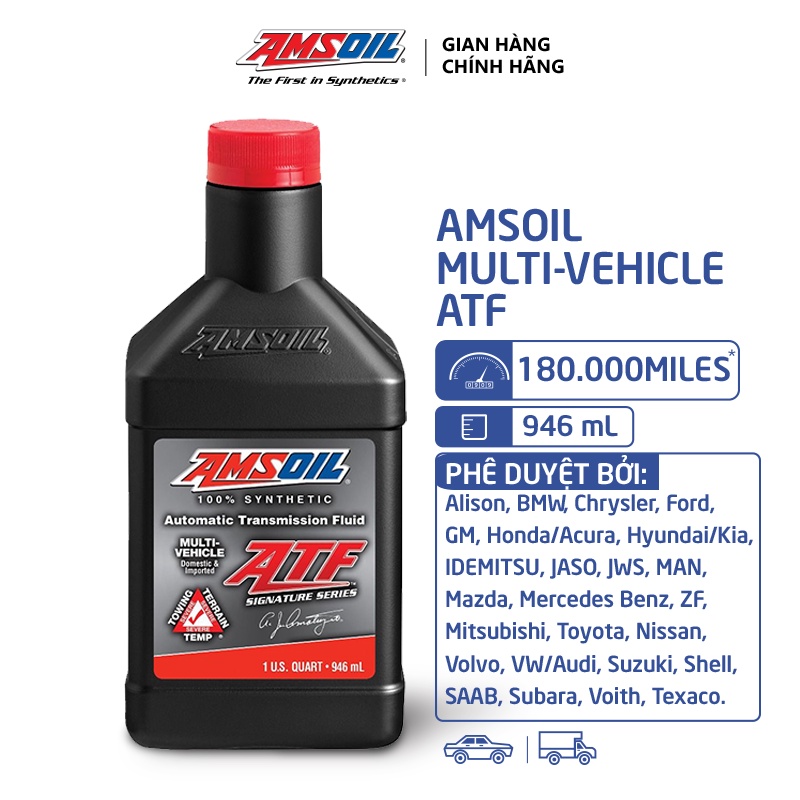 Dầu Nhớt Hộp Số Tự Động Amsoil Synthetic Automatic Transmission Fluid 946ml