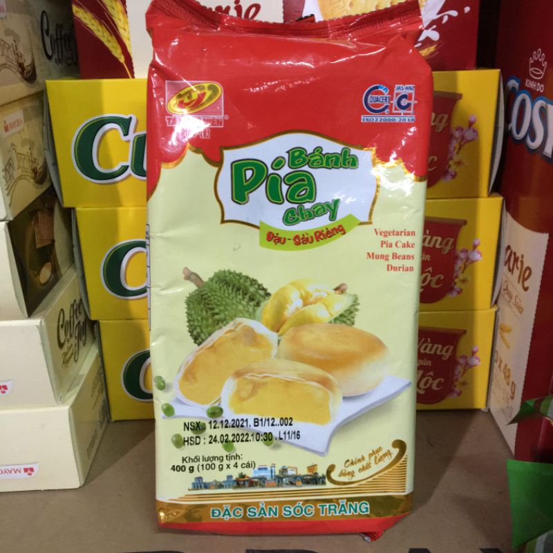 Bánh Pía Tân Huê Viên vị chay , vị sầu riêng trứng muối