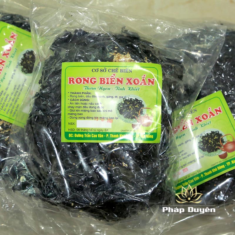 COMBO 4 GÓI RONG BIỂN XOẮN ĐÀ NẴNG SẤY MÈ ĂN LIỀN - gói 250gr