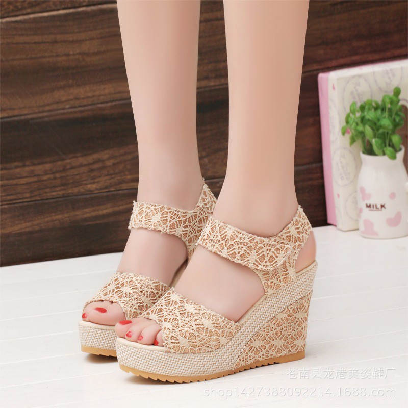 Giày đế xuồng nữ cao cấp Size 35 đến 40 màu kem, đen 9 phân Thegioigiay V68