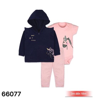 Set body 3 chi tiết kèm áo khoác cho bé Trai bé Gái mã 077