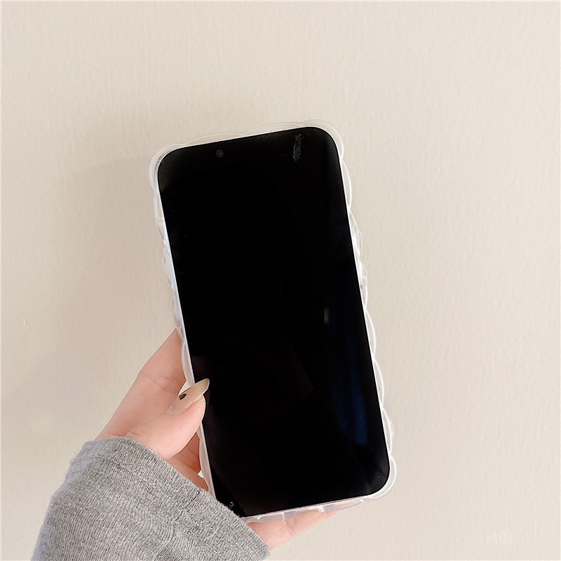 Ốp Điện Thoại Silicon Họa Tiết Sóng Biển Lớn Có Dây Đeo Tay Phù Hợp Cho iPhone 13Pro 11 / 12 / xsxr