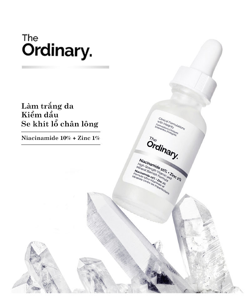 [Hàng Mới Về]  THE ORDINARY NIACINAMIDE 10% + ZINC 1% SERUM TRI MỤN, MỜ THÂM SÁNG DA TINH CHẤT  30ml