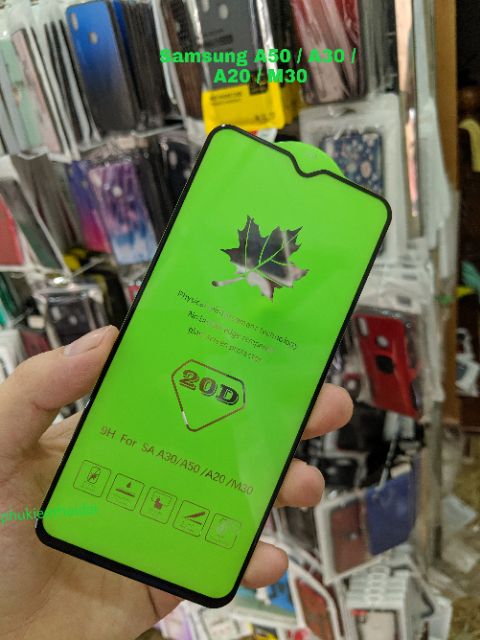 Kính cường lực 20D viền mỏng Samsung Galaxy A50 / A50s / A30 / A20 / M30 full màn ôm màn viền mỏng chất đẹp