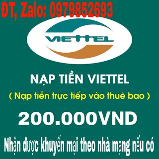 THẺ CÀO VIETTEL 200.000VND